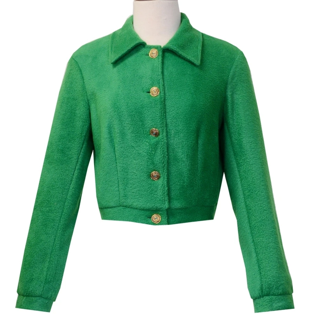 Lynsey Jacket in a Cropped Green Fleece